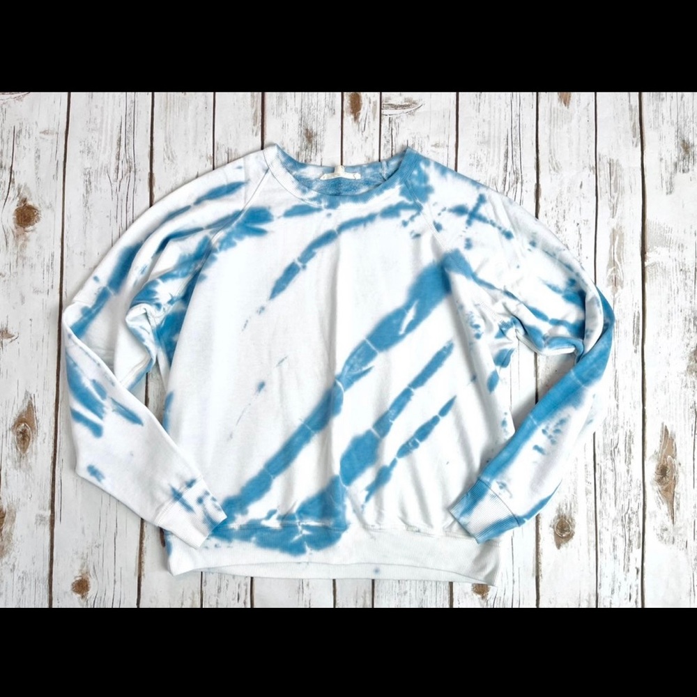 Vici Lovestitch Blue White Tie Dye Sweatshirt Size S Small
